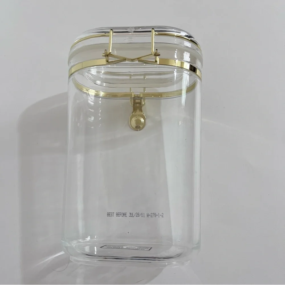 Acrylic Airtight Clear Food Grade Storage Canister with Clamp Lid